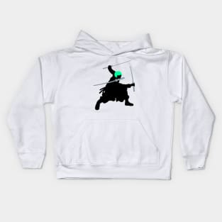 Zoro Triple Swords Green Hair Silhouette Kids Hoodie